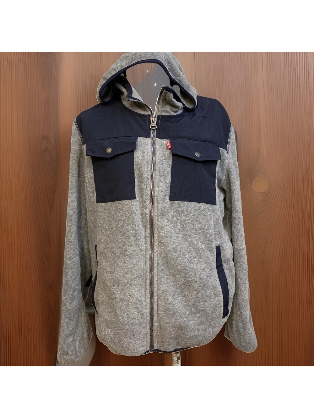 Levi's Men’s Red Tab Hooded Blue Grey Zip Light jacket Size M